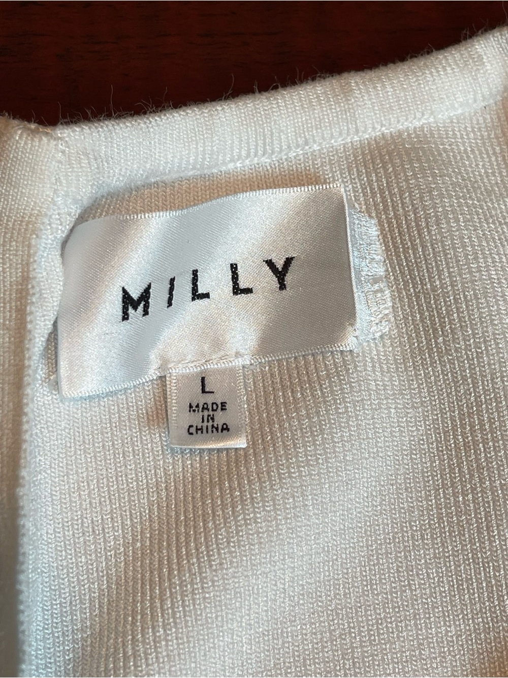 Milly White Fit and Flare Bandage Knit V-Neck Midi Dress Long Sleeve Size Large - Picture 9 of 13